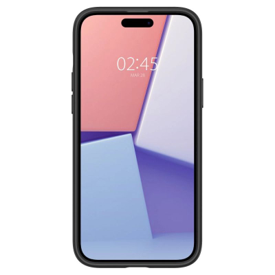 Mbulesë telefoni Spigen Ultra Hybrid për iPhone 15 6.1", transparente, kornizë e zezë mat
