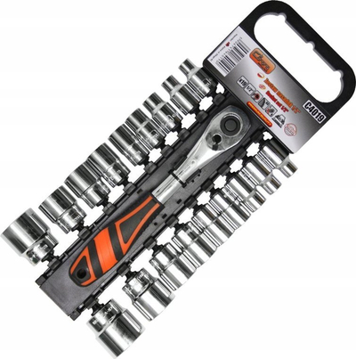 Сет клучеви корона Corona C4019, 19 парчиња, 1/2", хром ванадиум