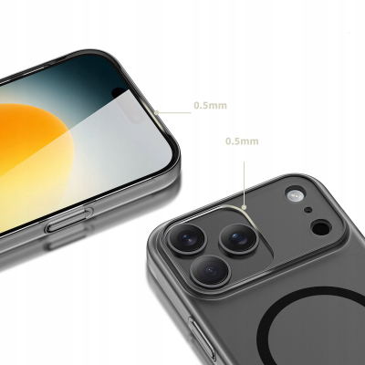 Mbulesë telefoni Tech-Protect MagSlim MagSafe për iPhone 17, matte, e zezë