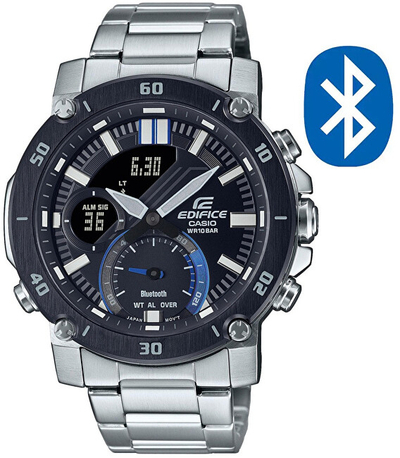 Orë dore për meshkuj Casio Connected Edifice Premium ECB-20DB-1AEF (651), e argjendtë/zezë