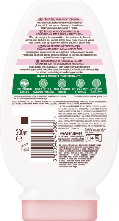 Balsam flokësh Garnier Botanic Therapy Oat Delicacy, për flokë dhe skalp të ndjeshëm, 200ml