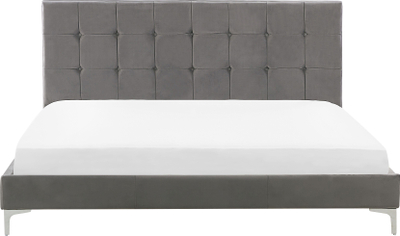 Shtrat Beliani Ambert Velvet, 180 x 200 cm, me lamela druri, gri