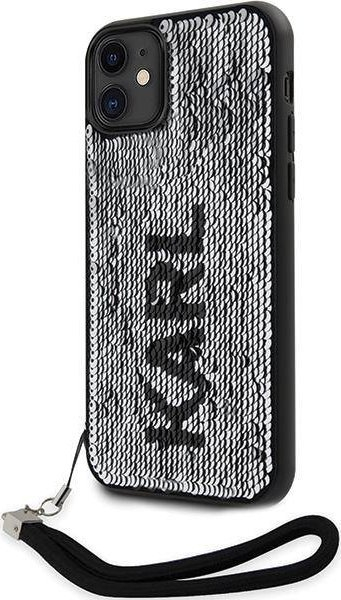 Kapak telefoni Karl Lagerfeld KLHCN61PSQRKS për iPhone 11/XR, hardcase, argjendtë