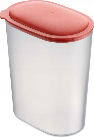 Enë ruajtëse Koziol Connect Oval Storage L, 2.5L, kapak hermetik, koral