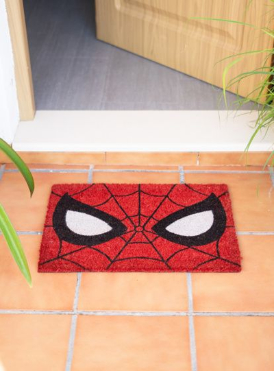 Tapet hyrje Marvel Spiderman Eyes, fibra kokosi, bazë PVC kundër rrëshqitjes, shumëngjyrësh