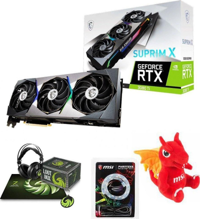 Set kartë grafike MSI GeForce RTX 3080 Ti SUPRIM X 12G, 12GB GDDR6X, RGB, e zezë