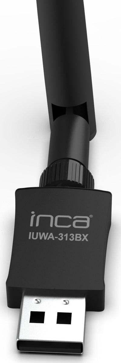 Adaptor Wi-Fi USB Inca IUWA 313BX me antenë 5 dBi, 2.4 GHz, ngjyrë e zezë