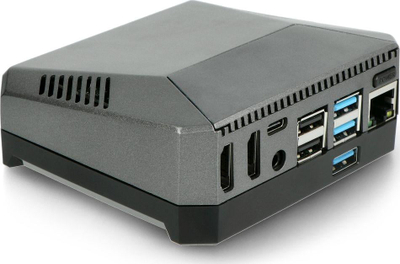 Kuti Argon40 Argon ONE M.2 për Raspberry Pi 4B, me ventilator ftohës, mban SSD M.2, gri