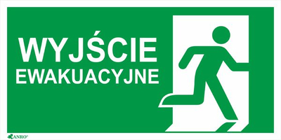 Plakë orientuese ANRO Emergency Exit E002, 150 x 300mm, e gjelbër