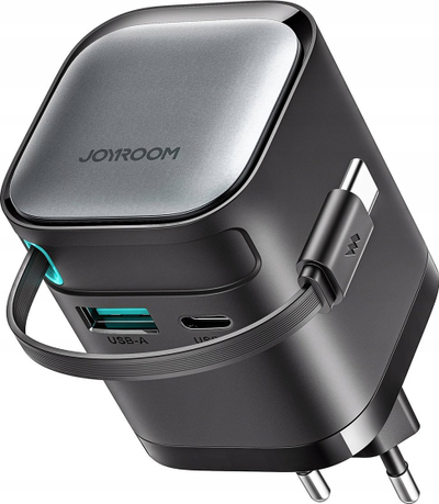 Полнач Joyroom TCL02 GaN, 65W, извлечен USB C кабел, бел