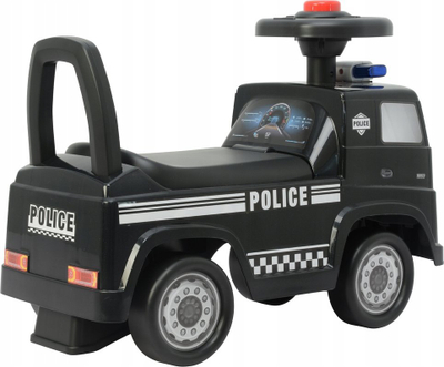 Makinë lodër me hipje LEAN Toys Mercedes Actros Police 3316A, për kalamaj 3+, e zezë