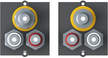 Modul prizë muri Bachmann 917.026, 3x RCA, për video dhe audio, i zi
