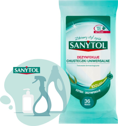 Faculeta dezinfektuese universale Sanytol Eucalyptus, pastrim dhe dezinfektim, 36 copë