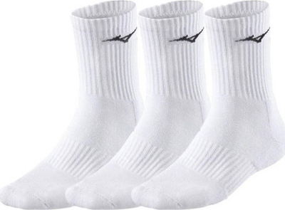 Çorape trajnimi Mizuno Training Mid Socks 32GX250501, set 3 palë, të bardha