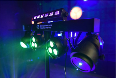 Set ndriçimi skene Light4Me LED Par Flower Ball, RGBW, me lazer dhe UV, i zi