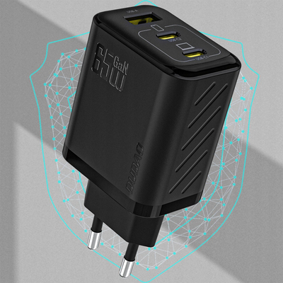 Karikues USB Dudao A29CEU, 65W GaN, 2x USB C 1x USB A, i zi