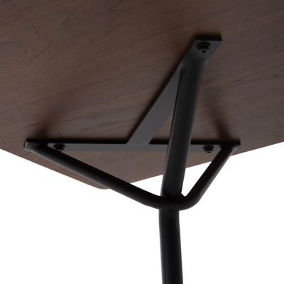 Tavolinë ngrënieje Hobby Life TRENK HM9614.02, MDF me furnir lisi, 120x120x75 cm, walnut me këmbë të zeza