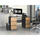 Tavolinë pune Topeshop Kuba Desk, 130x51 cm, 6 sirtarë, antracit