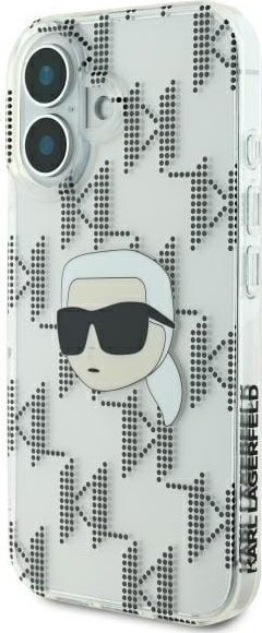 Kapak telefoni Karl Lagerfeld KLHCP16SHKLPKHT, për iPhone 16 6.1", plastik i fortë, transparent