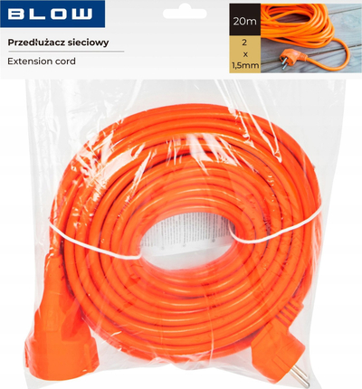 Kabull zgjatues BLOW Thick Garden Construction 2x1.5mm, 20m, portokalli