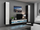 Komodinë TV Cama VIGO NEW 180cm, MDF, e zezë e bardhë me shkëlqim