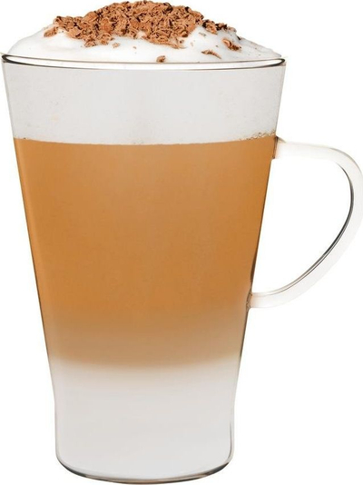 Сет чаши Woł Glasses Caffe Latte, 2 парчиња, 400 ml, транспарентни
