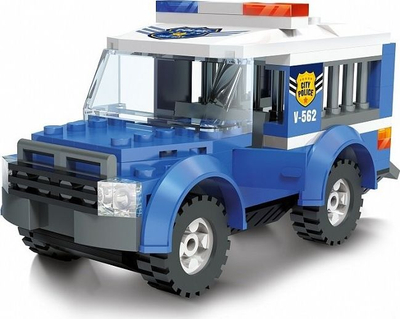 Lodër me kubikë Blocki MyPolice KB0613, 127 copa, furgon policie, blu