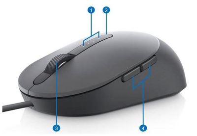 Maus Dell MS3220, 3200 DPI, USB, i hirtë