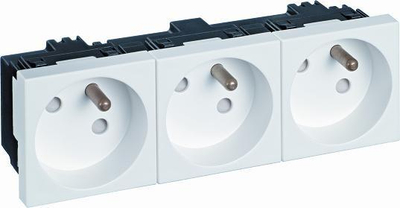 Prizë trefishe Obo Bettermann 6120262 STD F3 RW3, 250V 16A, me tokëzim, e bardhë