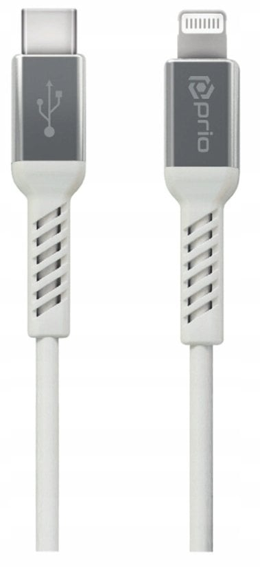Kабел USB Prio, USB C во Lightning, 2 m, бел
