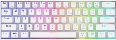 Tastierë mekanike Savio Whiteout X2, 60%, RGB, e bardhë