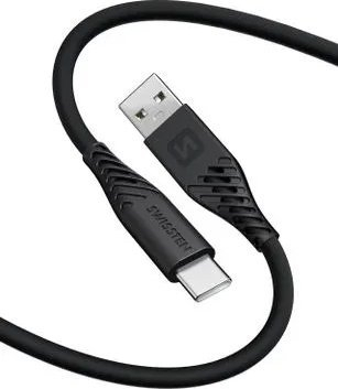 Kabllo USB në USB C Swissten Soft Silicone, 1.5m, 60W, e zezë
