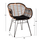 Poltron Allegra HM5663, metal wicker, me jastëk, bezhë e zezë