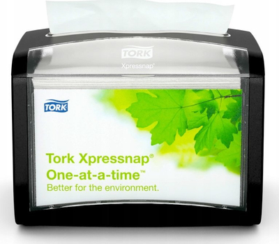Shpërndarës pecetash Tork Xpressnap Tabletop, kompakt, dalje një nga një, i zi