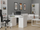 Tavolinë pune Topeshop ADA Desk, 125 cm, 4 sirtarë me dollap me rafte, e bardhë