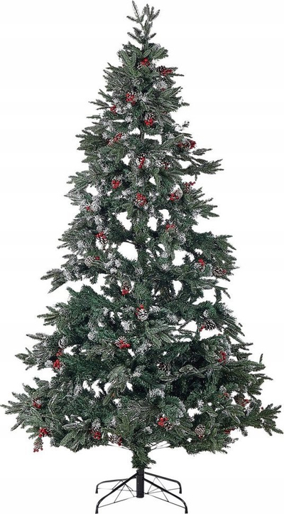 Pemë artificiale Krishtlindjesh DENALI Frosted, 240 cm, me gështenja dhe manaferra, e gjelbër