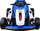Go kart elektrik Yokomisiad PA0308, me drift, për kalamaj, i bardh e zi e blu