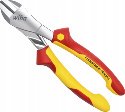 Gërshërë diagonale elektrike Wiha Professional Electric 41274, 180mm, dorezë SoftFinish, kuqe verdhë