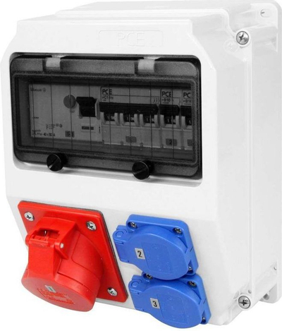 Panel shpërndarës fiks PCE Lublin 9035311W, 32A 5P, IP44, i bardhë