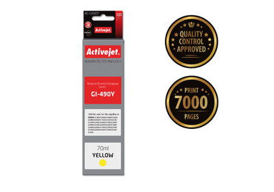 Ngjyrë për printer Activejet AC-G490Y (zëvendësim për Canon GI-490Y), 70 ml, e verdhë