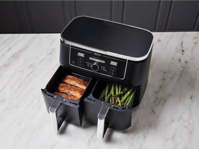 Fritezë pa vaj Ninja AF400EU Foodi Max Dual Zone, 9.5L, panel dixhital, e zezë
