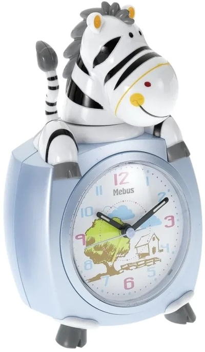 Ora alarmi për fëmijë Mebus 26637, quartz, dizajn zebra, ngjyra të përziera