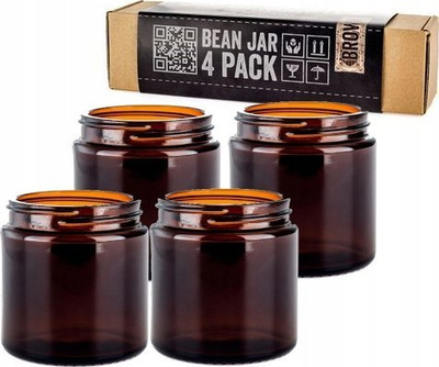 Set kavanozësh Comandante Glass Jar, 4 copë, ngjyrë kafe