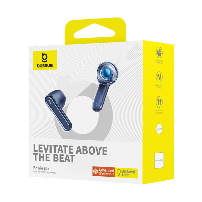 Слушалки TWS Baseus Bowie E5x, Bluetooth 5.3, 25 часа, сино проѕирни