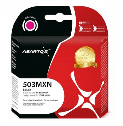 Bojë printeri Asarto për Epson 503MXN C13T09R34010, 470 faqe, 10.2ml, magenta