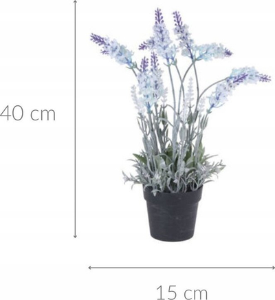 Lavandë artificiale dekorative Home Styling Collection, në vazo, 40 cm, vjollcë
