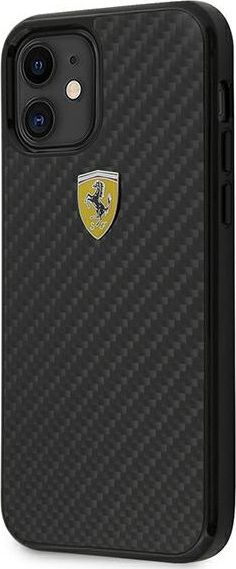 Mbrojtëse telefoni Ferrari FERCAHCP12SBK, për iPhone 12 mini 5.4", hardcase karbon, e zezë
