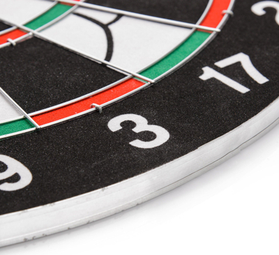 Set dartboard Meteor Double Sided, 17", me dy anë, shumëngjyrësh