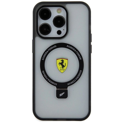 Futrollë Ferrari MagSafe me unazë mbajtëse, për iPhone 15 Pro, hardcase transparente