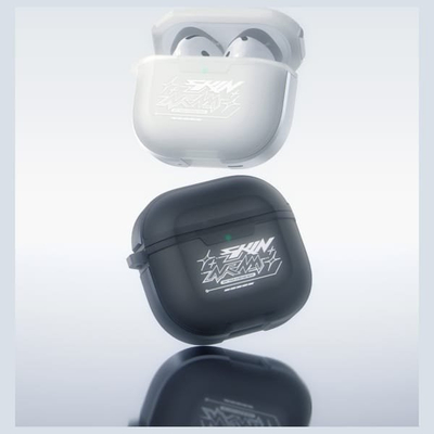 Mbulesë kufjesh Skinarma Kinzoku Smoke për AirPods 4, plastike, me karabinë, gri
